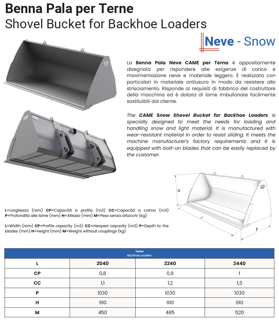 Benna Pala Neve per Terne Scheda